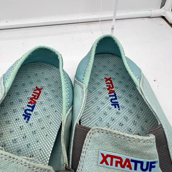 XTRATUF Shoes Womens 9.5 Sheng Fu Deck Slip Resistant Turquoise Blue Loafers - Picture 8 of 9